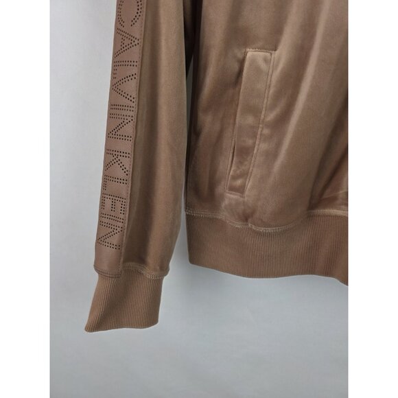Calvin Klein Women's Hoodie Jacket Size Small Brown Velour Velvet Long Sleeve - Picture 9 of 13